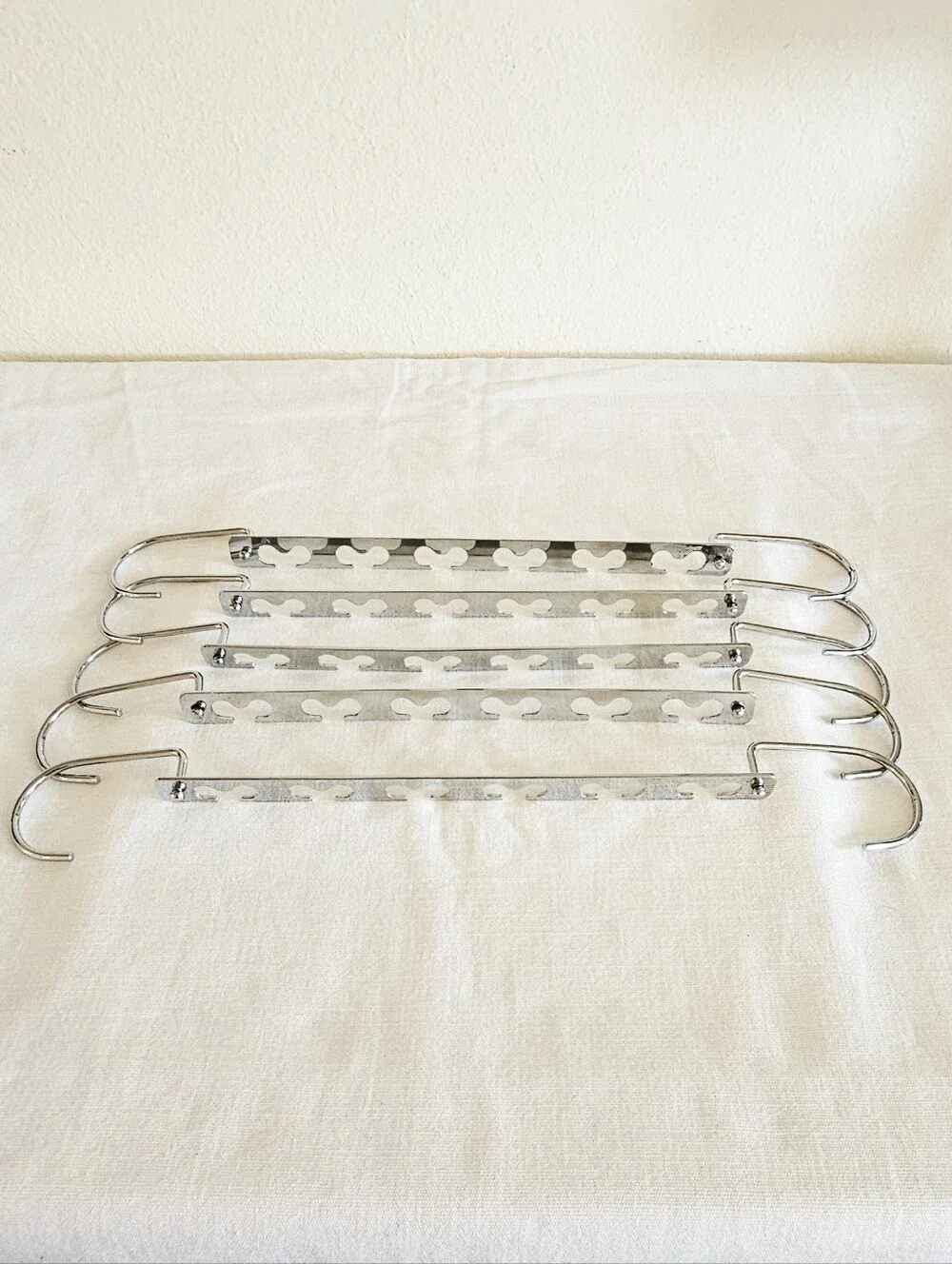 Space-Saving Multi-Hook Closet Organizer Hanger - Silver Metal Pack Of 8